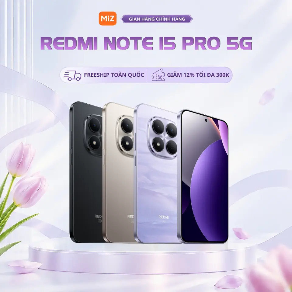 Điện thoại Xiaomi Redmi Note 15 Pro 5G - Pin 6580 mAh, Màn Hình 6.83 Inch - Bảo Hành 18 Tháng