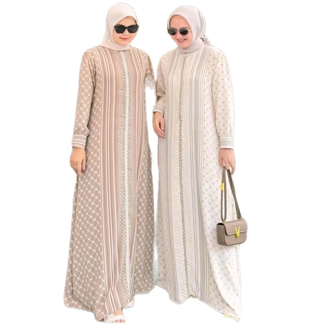 gamis inara motif bonita premium dress elegant  Panjang