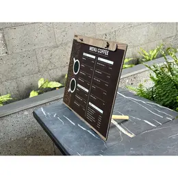 Bảng Menu Quán Cafe 3A Để Bàn Gỗ MDF