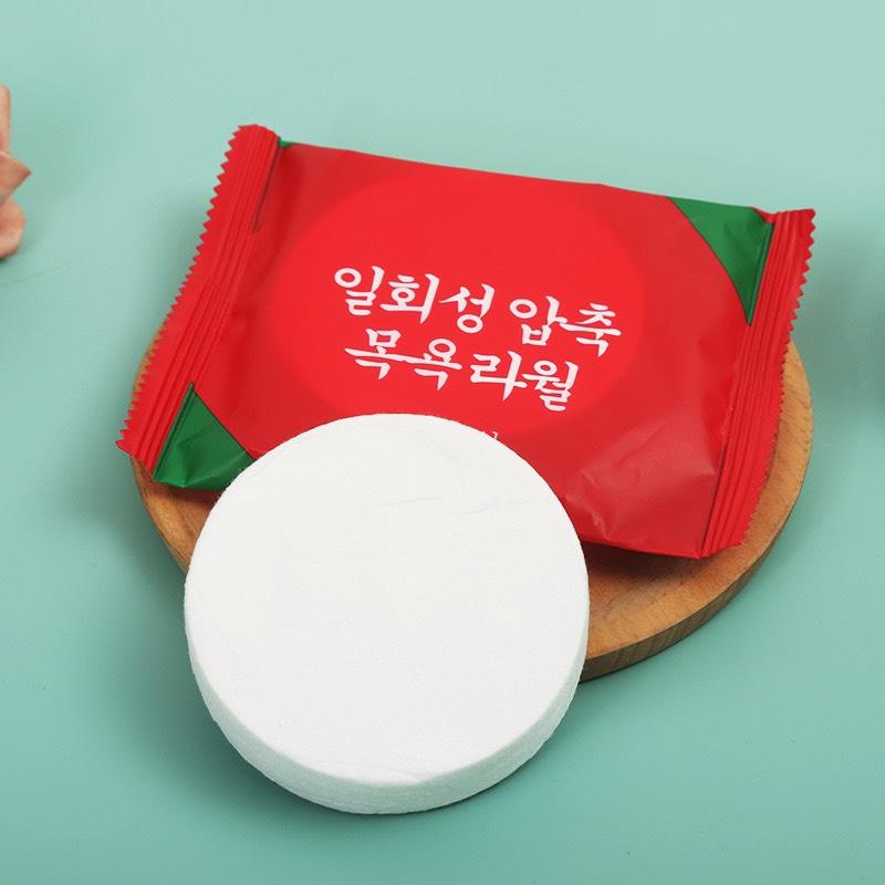 COMBO 10 Khăn tắm nén 70x100cm du lịch kích thước dùng 1 lần cotton tiện lợi -Khăn tắm nén khách sạn