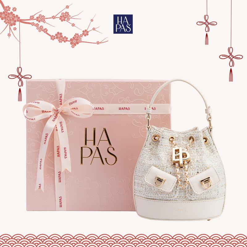   BST TWEED NO.2  Túi Xách Nữ Vera HAPAS Dạ Tweed Xách Tay Dáng Bucket Size 16 - TXT25092 Túi Xách Tay Sang Trọng 