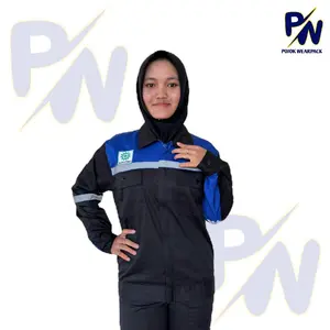 ATASAN WEARPACK SAFETY LENGAN PANJANG HITAM KOMBINASI BENHUR