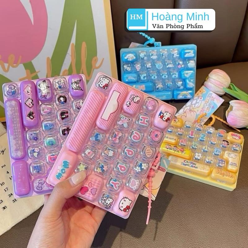 HOT TREND CÓ ĐÈN Bàn Phím đồ Chơi Giảm Stress ASMR Hình Hoạt Hình Siêu Cute-(Hình ngẫu nhiên)