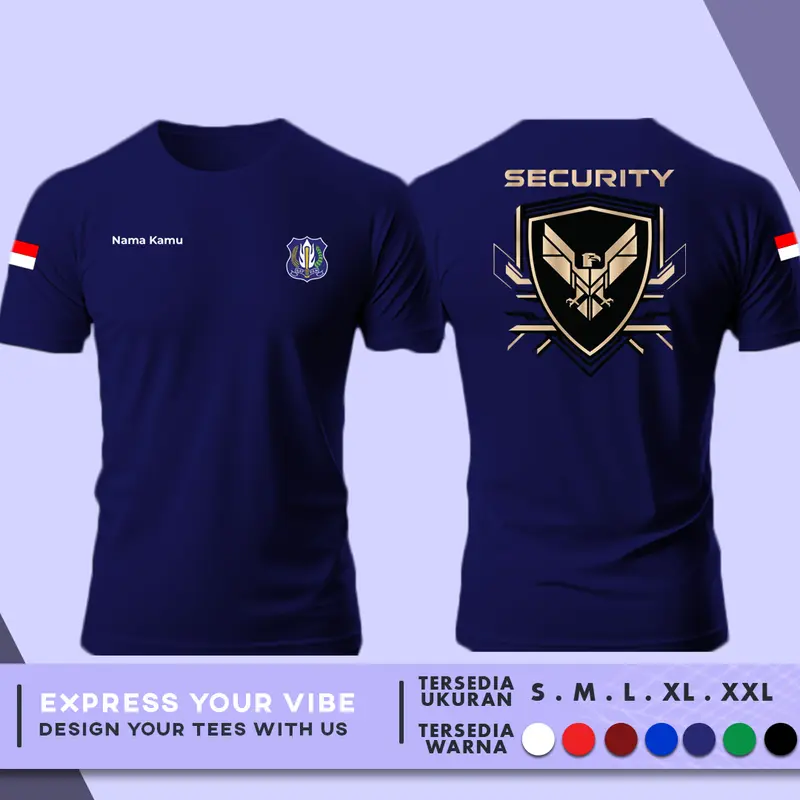 Kaos Baju Satpam Security Gratis Tulis Nama Kamu | Cotton Combed 30s V.1 3