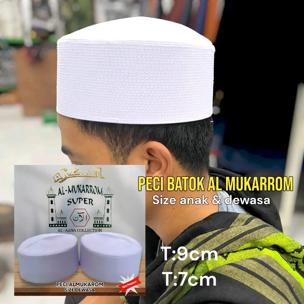 peci batok almukarom Kopiah Putih