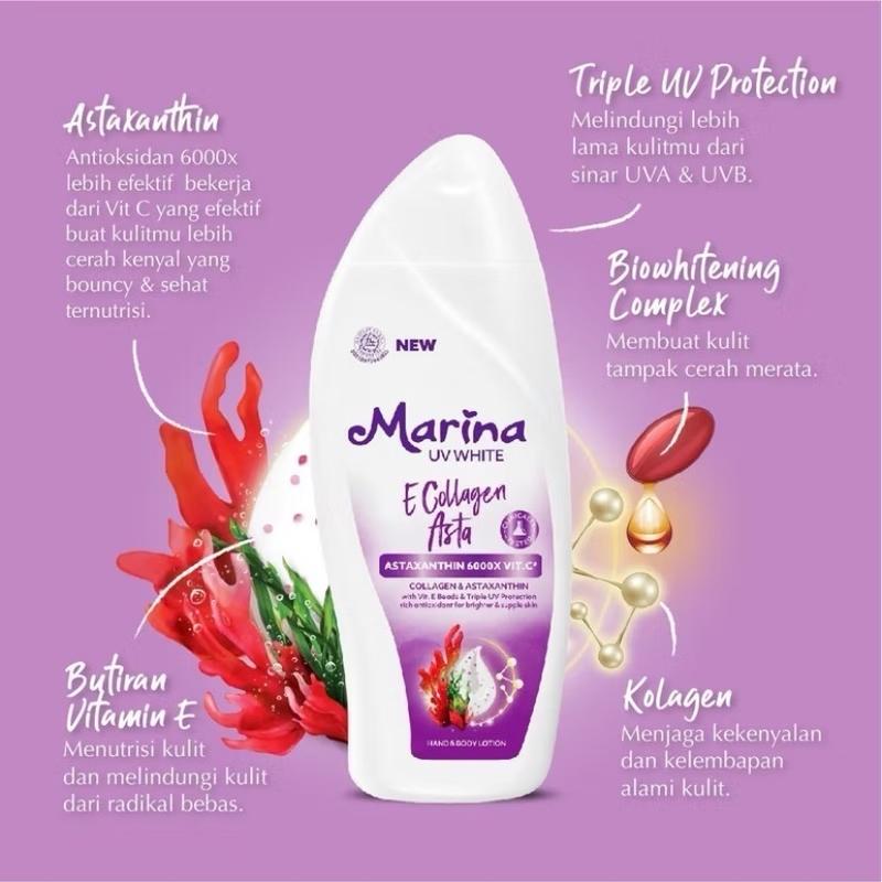 ￼Marina Hand & Body Lotion UV White - Body Serum | Niacinamide Perawatan Pencerah Wanita Tangan Scrub Vitamin 3