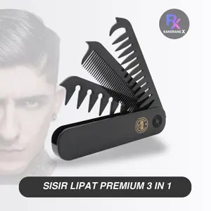 New Sisir Rambut Saku Lipat 3in1 BMS Premium