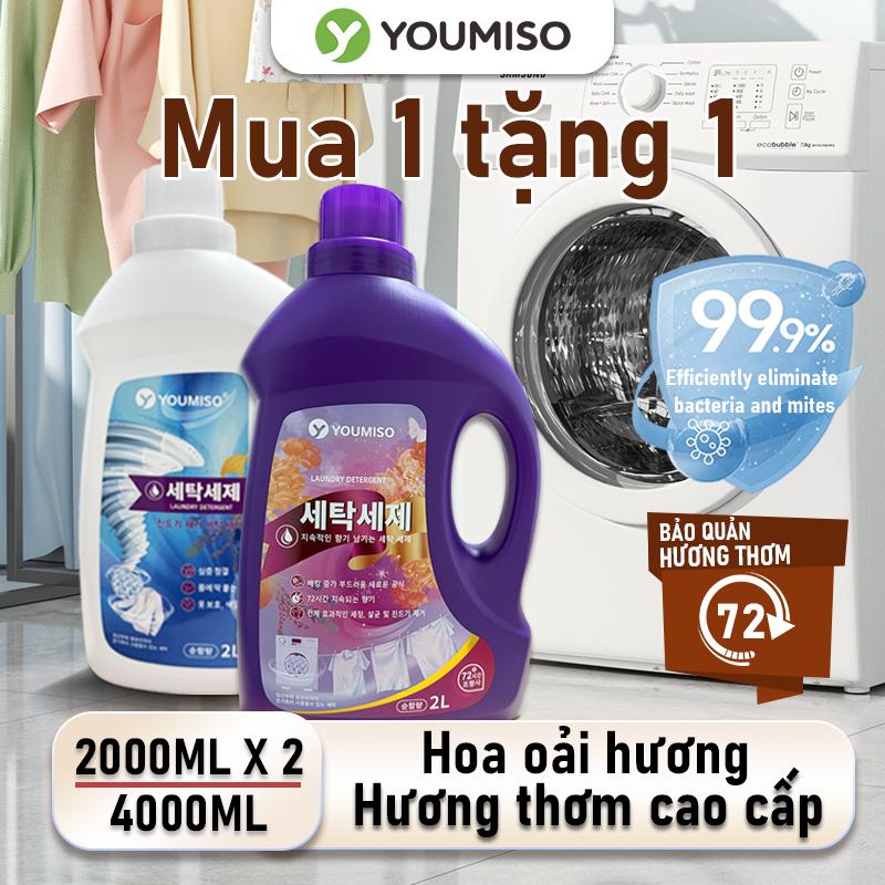 YOUMISO 4000ML Nước Giặt Hương Nước Hoa Cao Cấp Lavender - Lưu Hương 72H | Làm Sạch Sâu | Thư Giãn, Kháng Khuẩn Dị Ứng | Túi 2KG