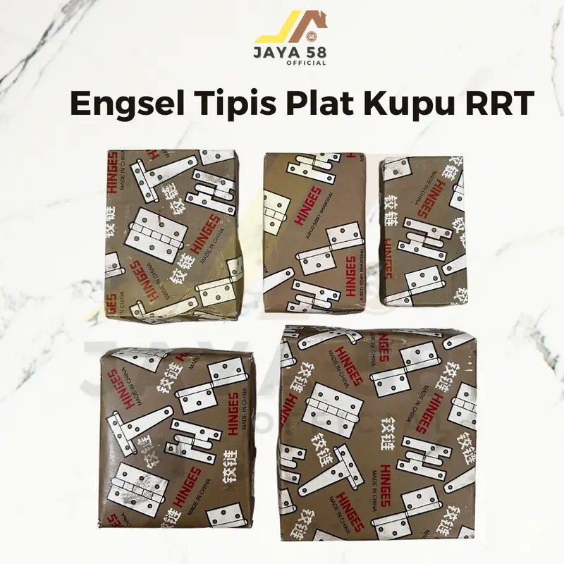 [1 kotak 24 pcs] Engsel Tipis Plat Besi Engsel Kupu RRT 1.5" 2" 2.5" 3" 4" Inch Engsel Lemari Kecil 2