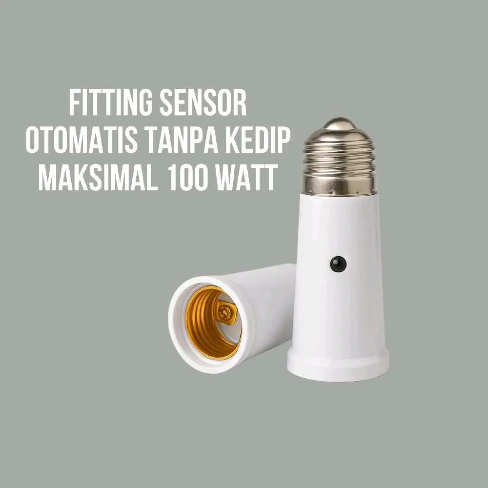 Fitting lampu Otomatis sensor cahaya Infra-red, di jamin lampu anti kedip