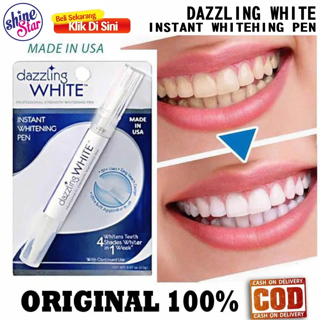 COD Dazzling White Pen Original - Pemutih Gigi Kuning Permanen Dazzling White Gel Ampuh - Teeth Whitening Activated