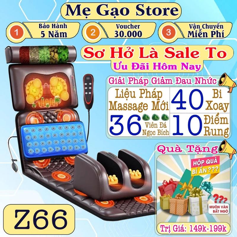 Quà tặng bố mẹ ý nghĩa Nệm massage toàn thân Đệm massage toàn thân Z66 ngọc bích thảm nệm ghế mát xa làm ấm giảm đau nhức hỗ trợ tuần hoàn máu