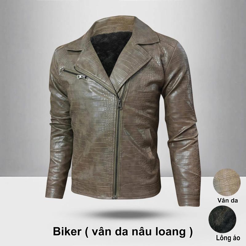 Áo khoác da nam biker jacker vân cá sau mới nhất năm nay Jacket