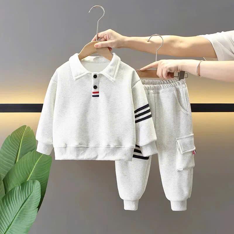  bộ nỉ polo thu đông cho bé trai từ 9 - 30kg chất vải nỉ dày dặn ấm áp đường may kĩ.áo polo bé trai phong cách hàn quốc 