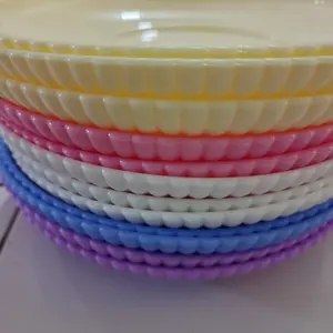 Piring Makan Ulir Kerang Plastik PP5 Ori Tahan Panas Ukuran 23 x 3,9 cm