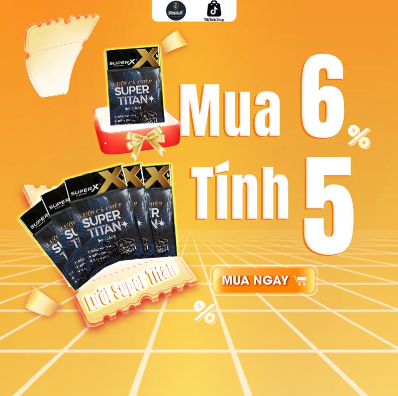 HNF LƯỠI CÂU CÁ CHÉP FORM NANH SÓI SUPER TITAN ĐẾN TỪ THƯƠNG HIỆU SUPER X 1 GÓI 20 LƯỠI