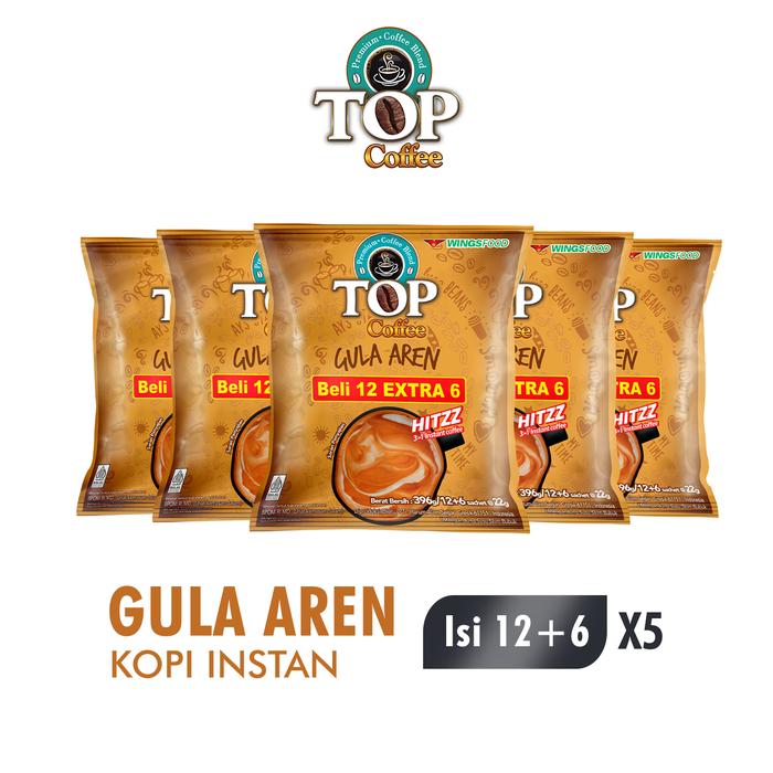 Gambar TOP Kopi Gula Aren Instan Bag 22gr isi 12+6 x5 dari Wings Indonesia Kab. Bekasi Tokopedia