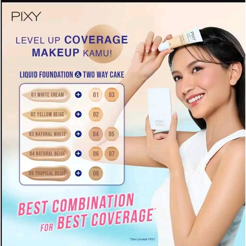 Pixy Perfect Fit Liquid Foundation SPF35 PA++ Gratis Pixy UV Whitening Two Way Cake Refill Wajah 2