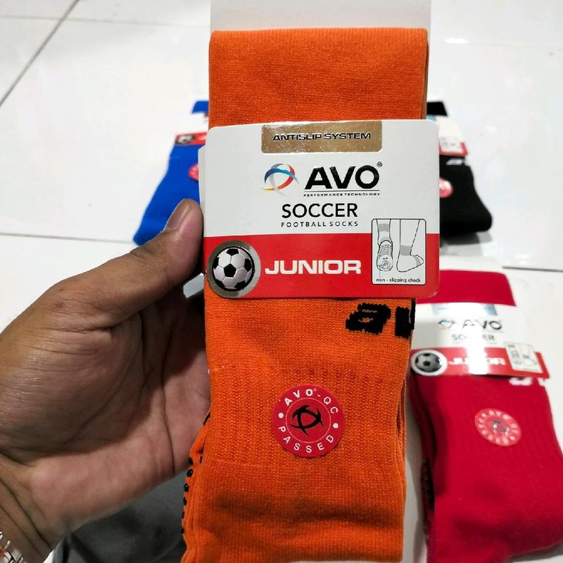 Kaos Kaki Anti Slip Sepak Bola Anak Avo - Pilihan Warna: Hitam, Putih, Merah, Orange, Abu, Biru 2