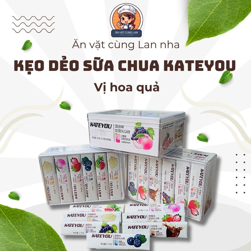 Kẹo Kateyou, Kẹo Sữa Chua Hoa Quả Các Vị - Thanh Kẹo Dẻo Sữa Chua Hoa Quả KATEYOU [17.5g] - Ăn Vặt Cùng Lan