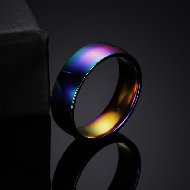 Cincin Rainbow Bisa Untuk Pria dan Wanita - Rainbow Ring for Male and Female Man Woman Unisex / Besi Anti Karat Alloy - Colourful Accessories Fashionable Love Rings Gradation Pelangi Gradasi Unik Produk Impor Cewe Cowo Unisex 1