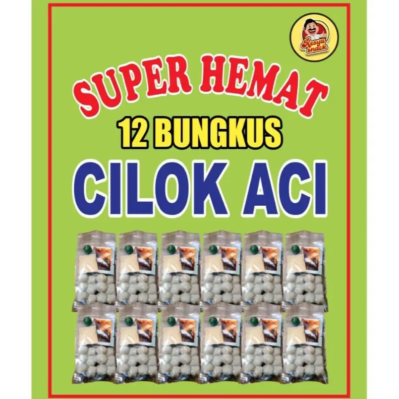 12 PCS CILOK ACI + CABAI CHILI OIL ( RESYASNECK ) Food Pedas Instan Sambal