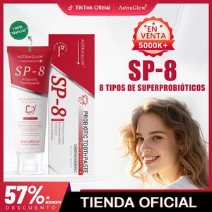 AstraGlow SP-8 Pasta Dental Probiótica | Reparación con Hidroxiapatita para Dientes y Encías | Cuidado Oral Natural sin Flúor con 8 Probióticos | Aliento Fresco y Reducción de Placa | Tienda Oficial