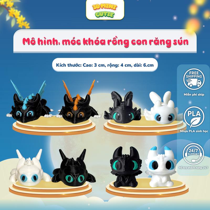 Mô hình Rồng con mini - Móc khóa rồng mini xoay khớp in 3D nhựa ...