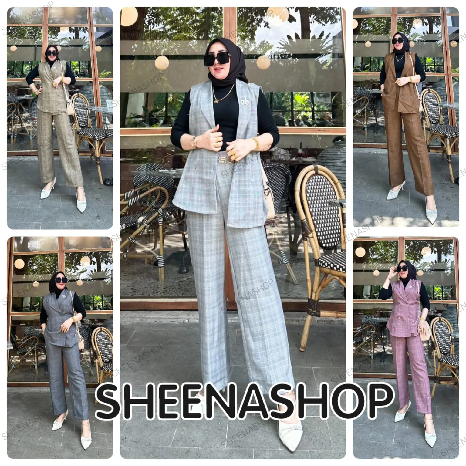 Laura Vest Set / Setelan Wanita Formal / Baju Setelan Wanita / Setelan Celana Panjang Wanita / Rompi / Vest Wanita / Blazer Set Wanita