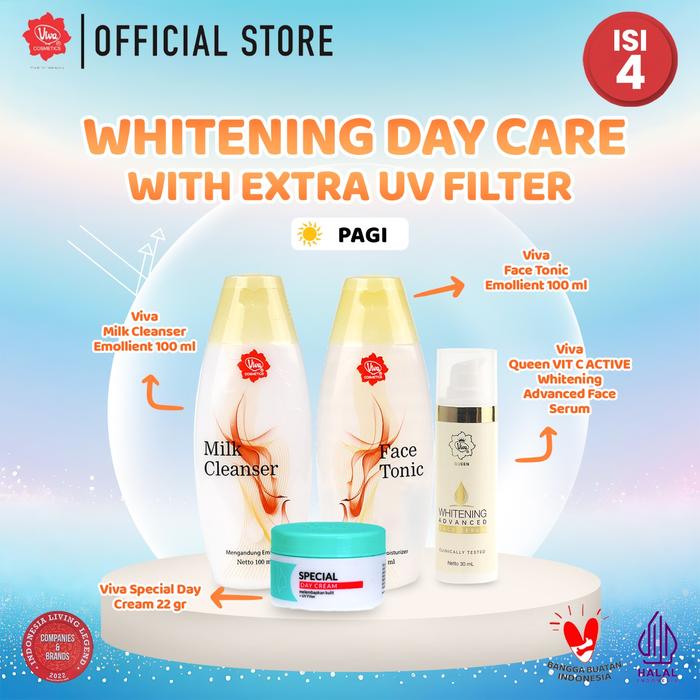 Gambar [PROMO] Paket Whitening Daycare with Extra UV Filter & NIACINAMIDE ADVANCED FACE SERUM - 4 Item Produk dari Viva Cosmetics Surabaya Kota Surabaya 4 Tokopedia