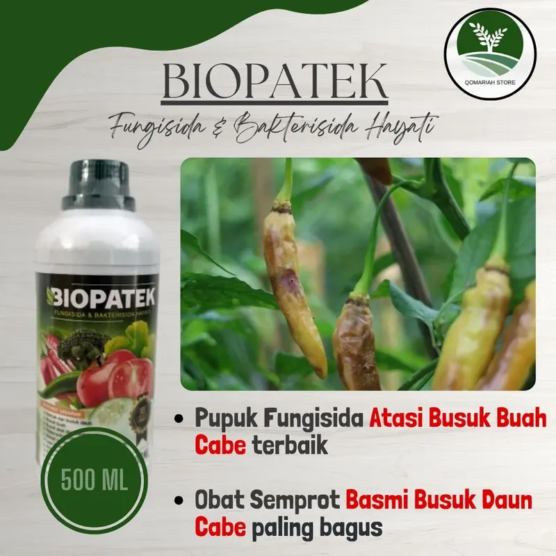 COD BIOPATEK 500 ML FUNGISIDA ATASI PENYAKIT BUSUK BUAH CABE PALING AMPUH - OBAT SEMPROT PEMBASMI PENYAKIT BUSUK BUAH CABE RAWIT PALING BAGUS 0
