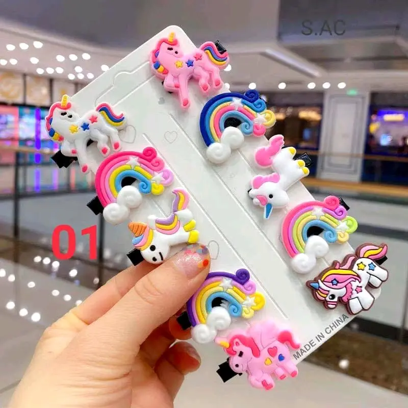 10 PCS SET JEPIT RAMBUT ANAK MOTIF KARAKTER KARTUN LUCU MURAH UNICORN KARAKTER / HAIRCLIP ANAK KARAKTER LUCU 5