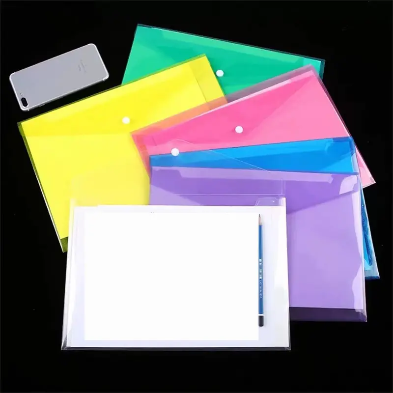 （1PC）A4 Map Mika Kancing Big/Map Dokumen 209 Transparent Plastic Information Bag 7