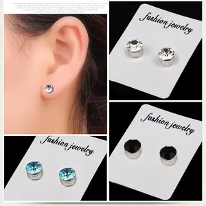 Anting Palsu Anting Berlian Warna Magnet Tanpa Tindik Anting Magnet Kuat Magnet unisex