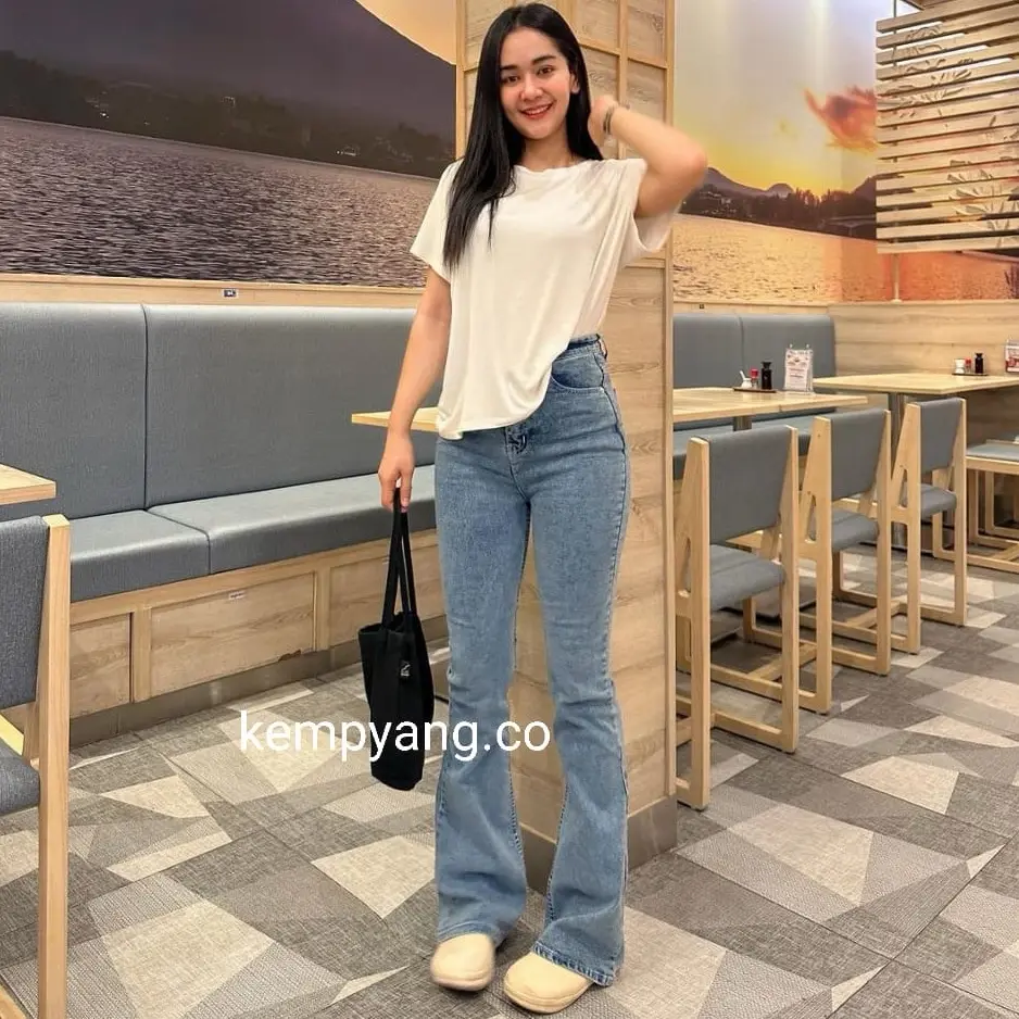 KEMPYANG - Hightwaist Cutbray Premium Jeans Stretch    Vol 1