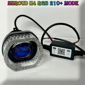 Premium Ring Shroud Biled  Setting  1,5 inch Biled Pnp Projector   Angel Eye Akrilik WRGB Projie LED
