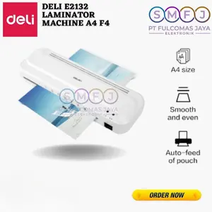 Deli E2132 2132 Mesin Laminating A4 kecepatan 220 mm safety reverse
