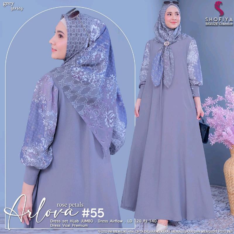 gamis wanita set hijab modis size jumbo arlova series 120 by shofiya kekinian Linen Kancing Airflow 9