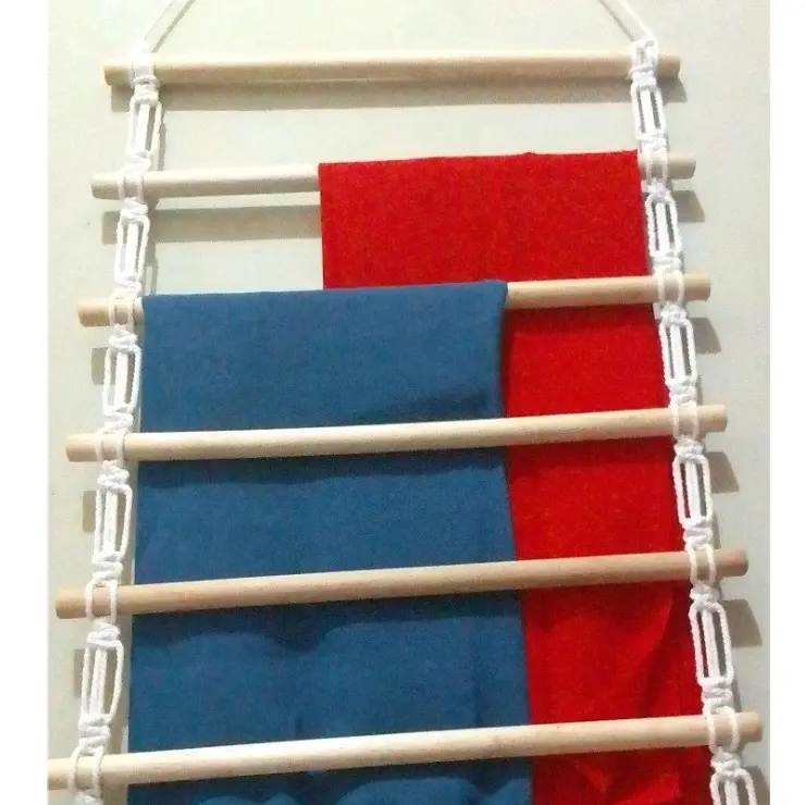 Ladder Hanger 8 Susun Rak Kayu Gantungan Hijab Mukena Sajadah Aesthetic Anak