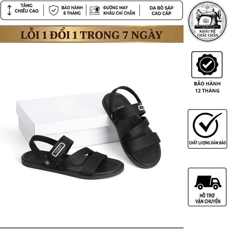 Dép Sandal dù màu đen trắng, thích hợp đi chơi, đi du lịch, đi học hành, đế 2cm, không thấm nước mã ZP02 depa namkha u quai xuyen de