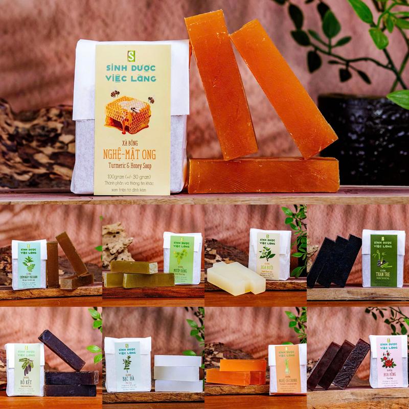  Vụn 100G-300g Xà Phòng Thảo Dược HTX Sinh Dược 12 Mùi Loại. Tặng kèm túi lưới  tạo bọt 