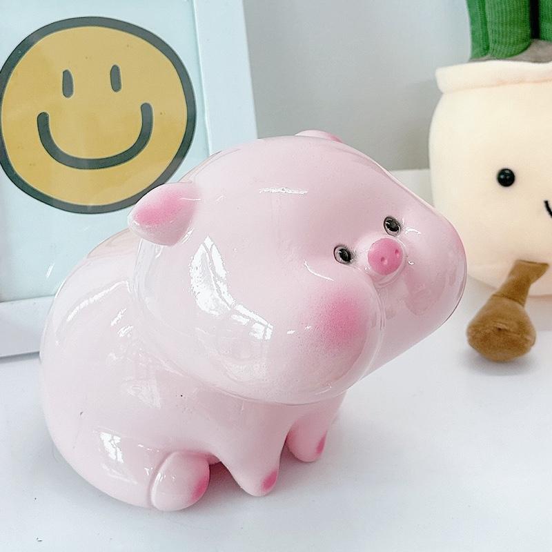  Heo đất tiết kiệm Heo Má Phính cute  lỗ tròn size to + nhỏ  | quà tặng trang trí ống tiết kiệm Tiemheosoda 