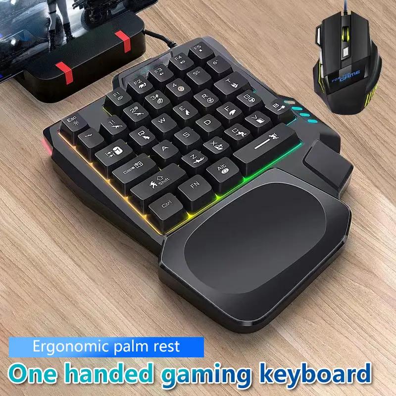 bàn phím chơi game rgb tay duy nhất mini USB siêu- có dây 35 - chìa khóa tay backlight bàn phím cho máy tính PC máy tính xách tay