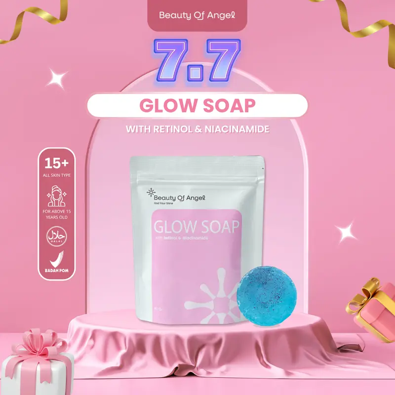 [BISA COD] Glow soap sabun mencerahkan wangi membersihkan | Sabun cuci muka retinol glowing dan mencerahkan sabungbrightening melembabkan kulit wajah dan badan asli original dan sudah BPOM menghilangkan flek hitam mengandung DNA salmon dan Kolagen 0