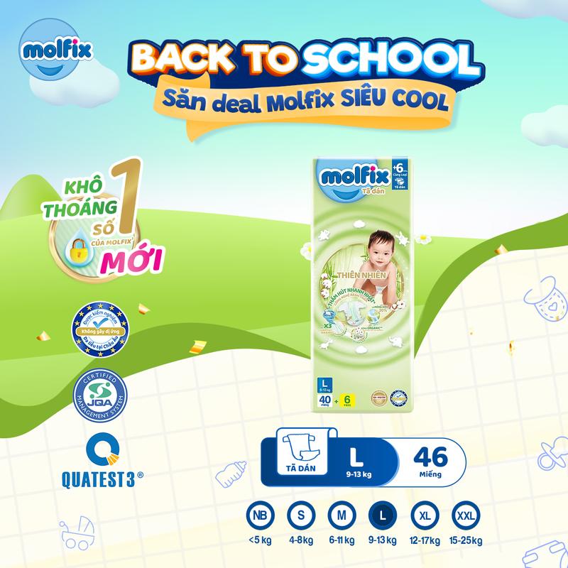 [Mua 3 tặng thỏ] Tã Dán NB Thiên Nhiên Molfix Jumbo Cho Bé [Bao bì thay đổi theo từng đợt nhập hàng]