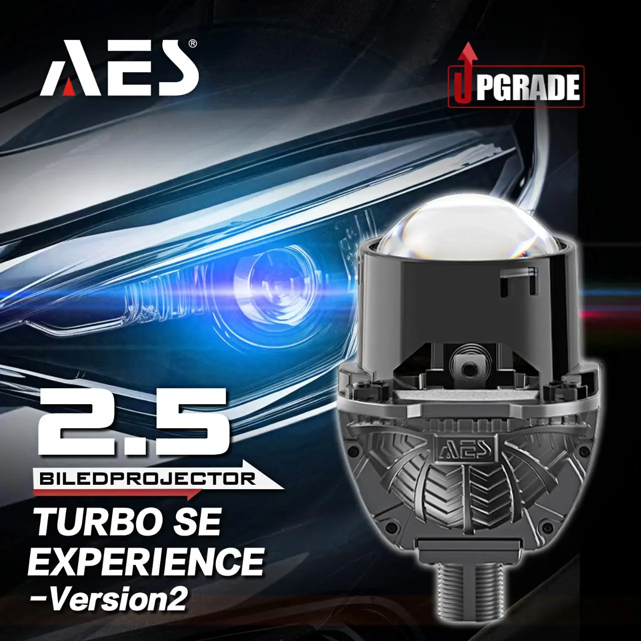 Bi-LED 2.5" AES Turbo SE Upgrade Experience V2 | Biled AES Turbo New Upgrade Experience Alweather LED Projector Turbo SE 2,5 inch 3 Warna | Biled AES 2.5 inch Turbo Experience Versi II 1 Warna Dan 3 Warna Alweather