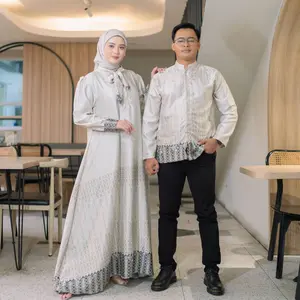 couple gamis syari muslimah couple gamis dan koko couple pasangan lebaran terbaru batik sumber bahagia
