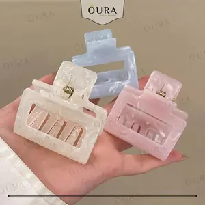 Jedai Korea Bentuk Kotak Marble 5 CM Jepit Persegi Premium Warna Pastel Lucu Aesthetic