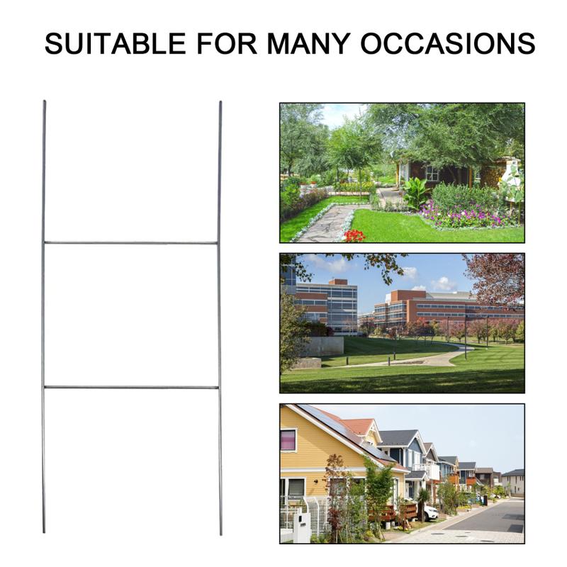 Product Introduction of Sturdy Double H Frame Metal Stakes Yard Signs Holder, Pack of 10 Metal Stake 10 x 24 inch Wire Stake, Yard Sign Holder fit 4mm or 5mm Corrugated Signs Panel Ship Same Day 8