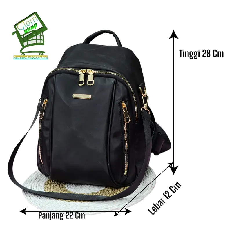 Tas Ransel Fashion Wanita Terbaru Backpack Korea Multifungsi Hitam Cewek Sekolah Kulit 6